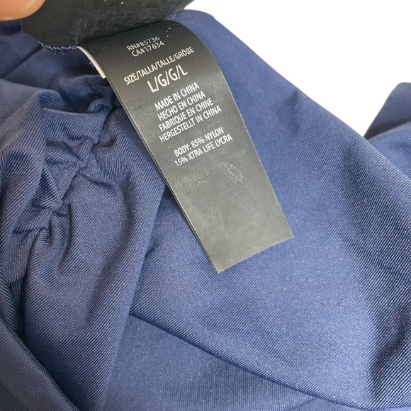 Coco Reef Impulse Rollover High Waist Bikini Bottom Navy Captain Large New - Picture 7 of 7